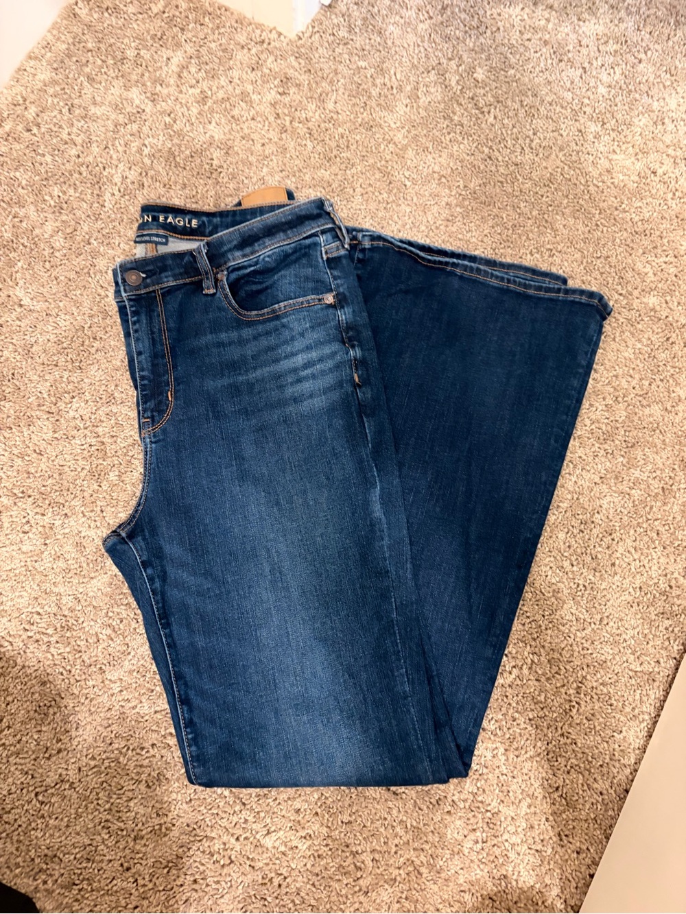 American Eagle Outfitters Super High Rise Flare Jeans 14 LONG